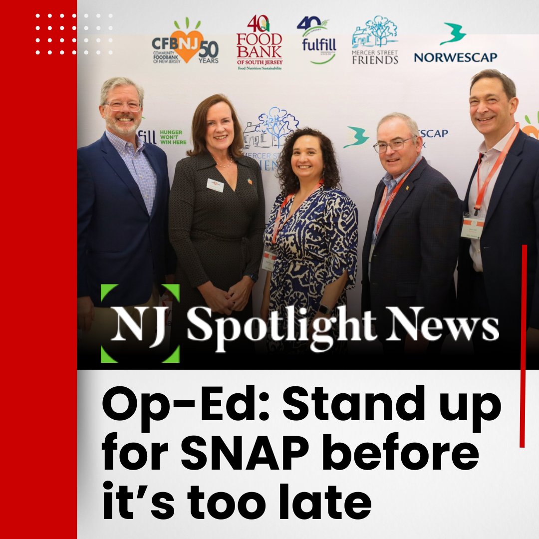 SNAP is one of the most effective tools we have to fight hunger – yet it's on the chopping block. NJ food bank leaders speak out against proposed federal cuts to SNAP, warning of devastating consequences for families, seniors, and children. Read the op-ed: njspotlightnews.org/2025/05/op-ed-…