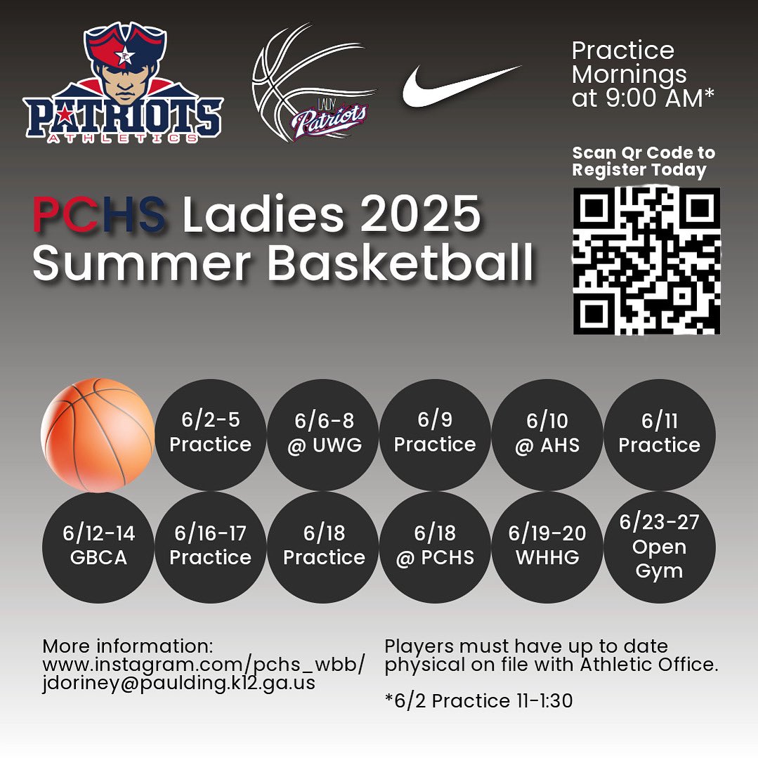 Register today to participate in summer basketball with the Lady Patriots!! qrto.org/KfvrnI