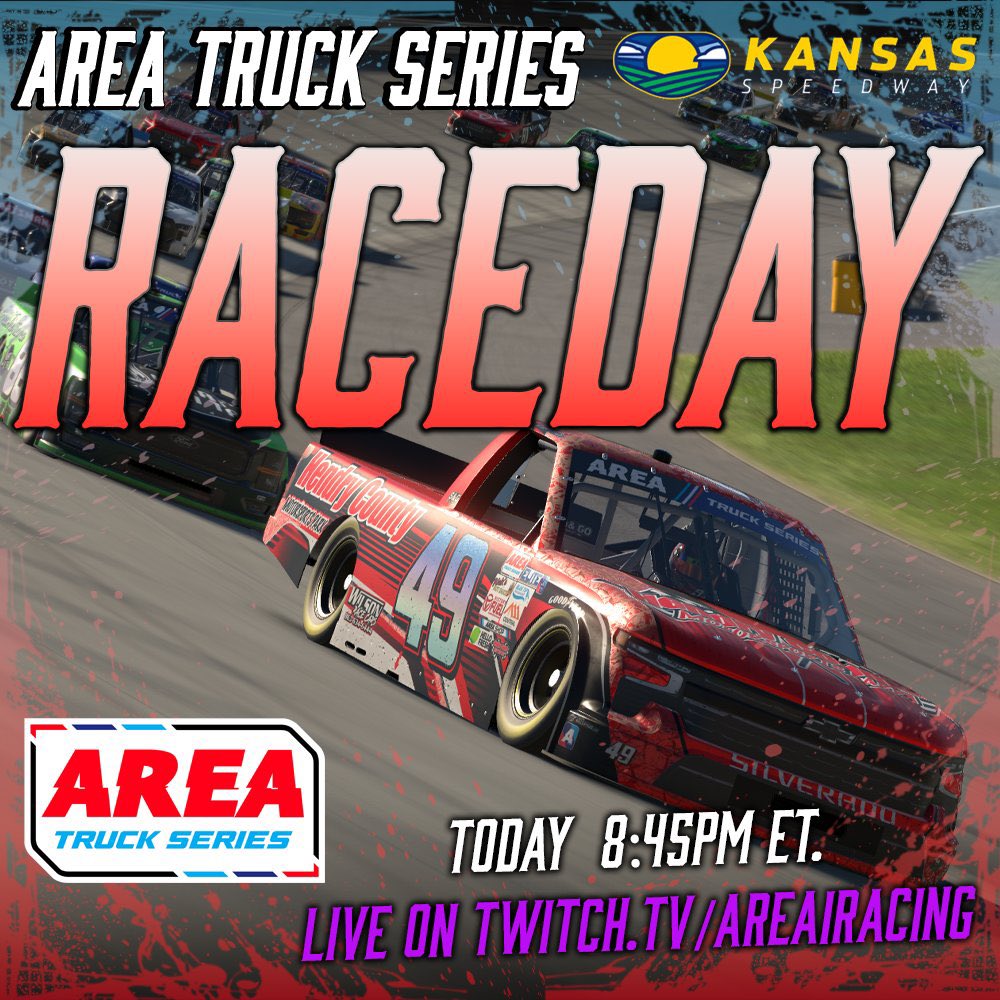 🔴 IT’S AREA TRUCK SERIES RACE DAY!

We head to Kansas for the tough trucks of AREA and their 10th race of season 7 tonight! 

⏰ 8:45pm ET
📺 youtube.com/live/UtXpkHj0b…
📺 Twitch.tv/AREAiRacing
