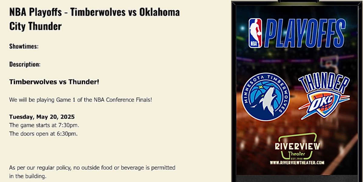 Tonight!  Free, on the big screen.  
riverviewtheater.com/show/show/3148