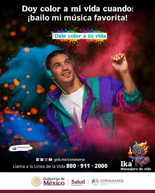 capa_valle's tweet photo. Doy color a mi vida cuando: ¡bailo mi música favorita!
¿Qué canción te pone de buenas al instante?
¡Cuéntanos en los comentarios!
Campaña Nacional para la Prevención del Suicidio
#PrevencionDelSuicidio
#CONASAMA
#SaludMentalEnAcción
#DaleColorATuVida
#IkaElMensajeroDeVida https://t.co/rtP0RlmBPw