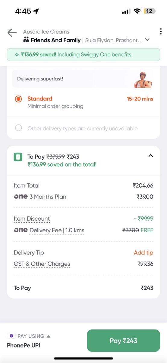 vk43215's tweet photo. @Swiggy - Could you explain for 200 rupees order how GST is 99.36. Great scam with discount. Keep it and wishes to the great market engineer behind this https://t.co/OnrjoeNqAN