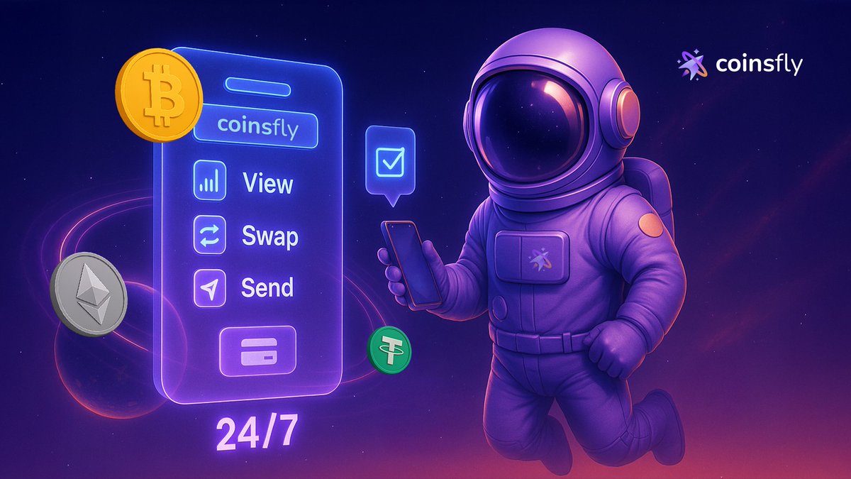CoinsflyBot's tweet photo. Always Available, Always Yours
Coinsfly wallets are always live. View, swap &amp; send. No restrictions.
#24_7Wallet #InstantAccess #Web3 https://t.co/gHd3Nnjyaz