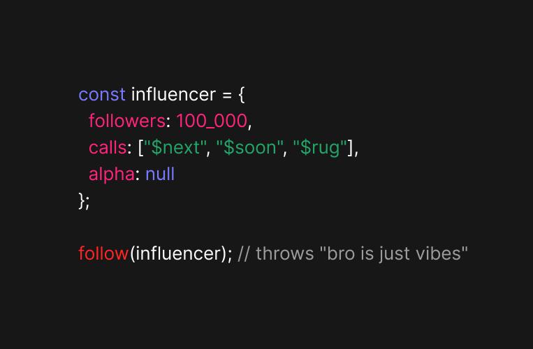 gitmemecoin's tweet photo. web3 is built on followers who never shipped
 ↳ but hey, at least the vibes are strong.

#solana #dev #crypto #pumpfun #memecoin https://t.co/VI6K1wWQPx