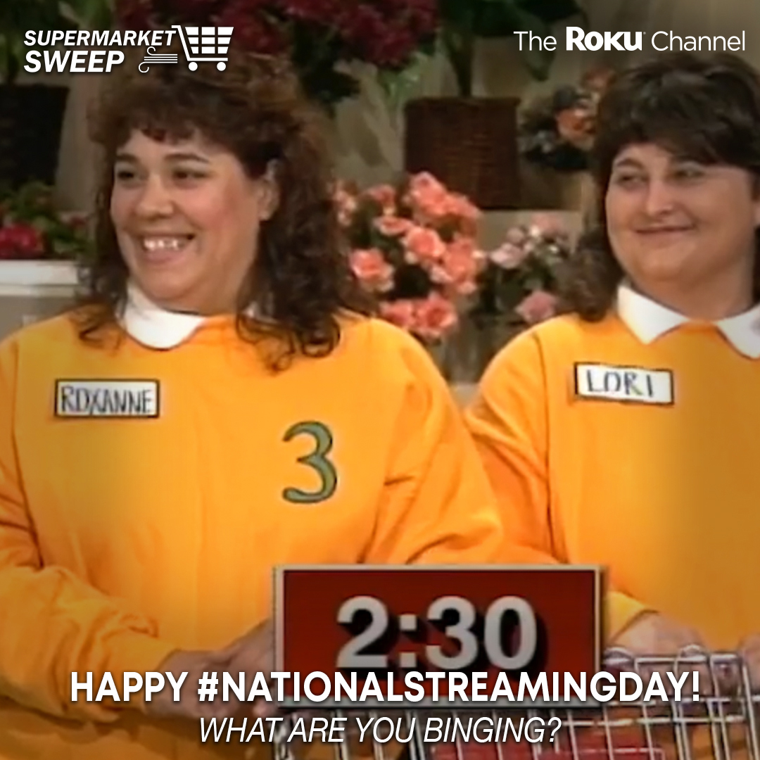 It’s #NationalStreamingDay… so you know what that means: Ready, set, GO! 🛒💥 Race over to @therokuchannel and stream #SupermarketSweep now: therokuchannel.roku.com/watch/62b4eba6…