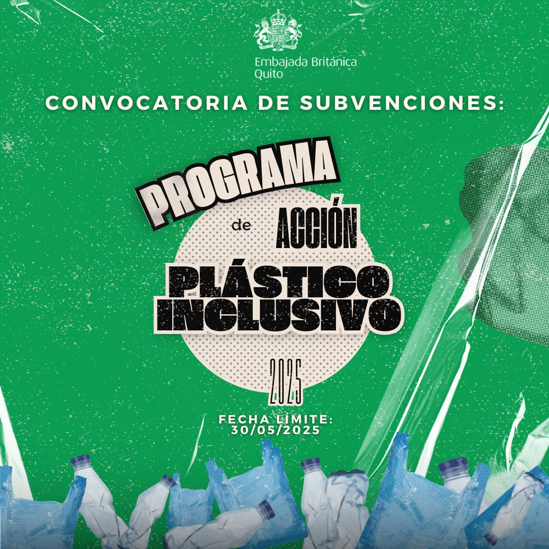 UKinEcuador's tweet image. 🌍 ¡Nueva oportunidad de financiamiento!
El @wef lanza subvenciones para proyectos del sector informal del reciclaje, como parte del Programa de Acción Plástico Inclusivo 2025 ♻️.
 ⏳ ¡Postula ya!
Detalles aquí: bit.ly/gesiuk25

#GPAP #Subvenciones #Plásticos