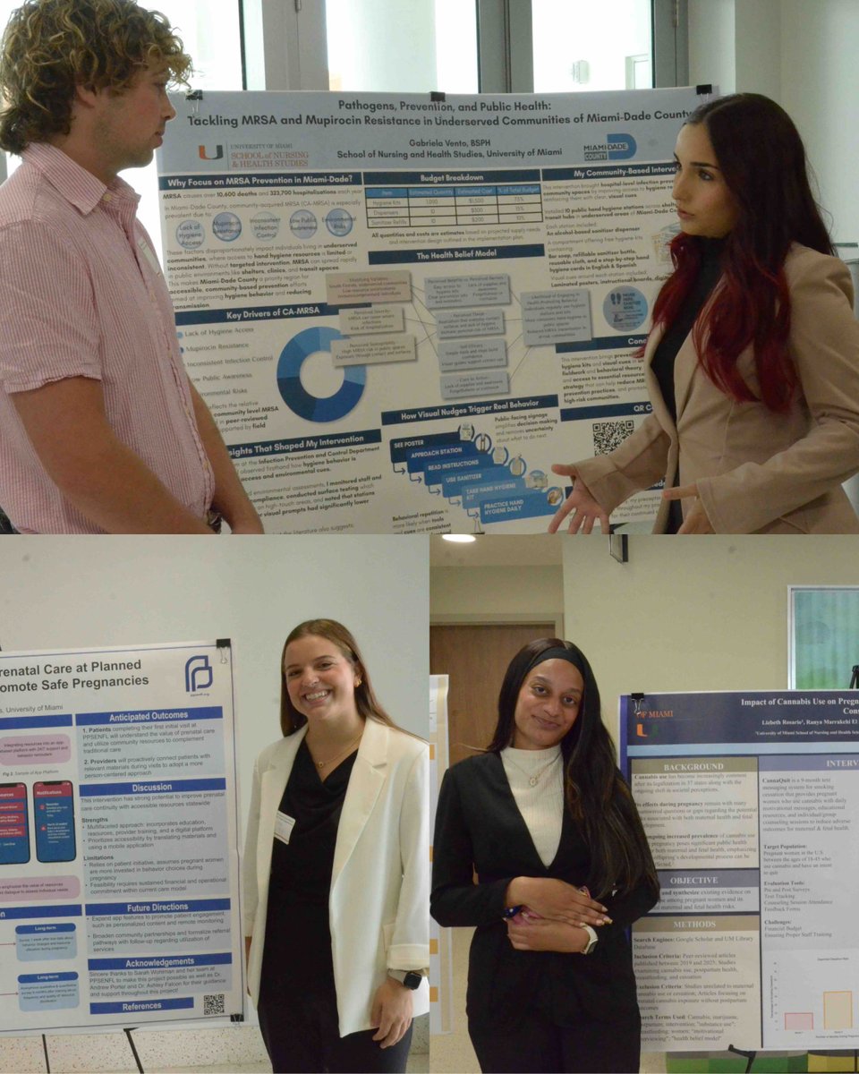 #TBT Congratulations to our University of Miami #SONHS #publichealth graduates #Classof2025, who completed their field practicum projects to improve health and well-being and showcased the results of this scholarly community work at the #BSPH #capstone poster session on May 5!