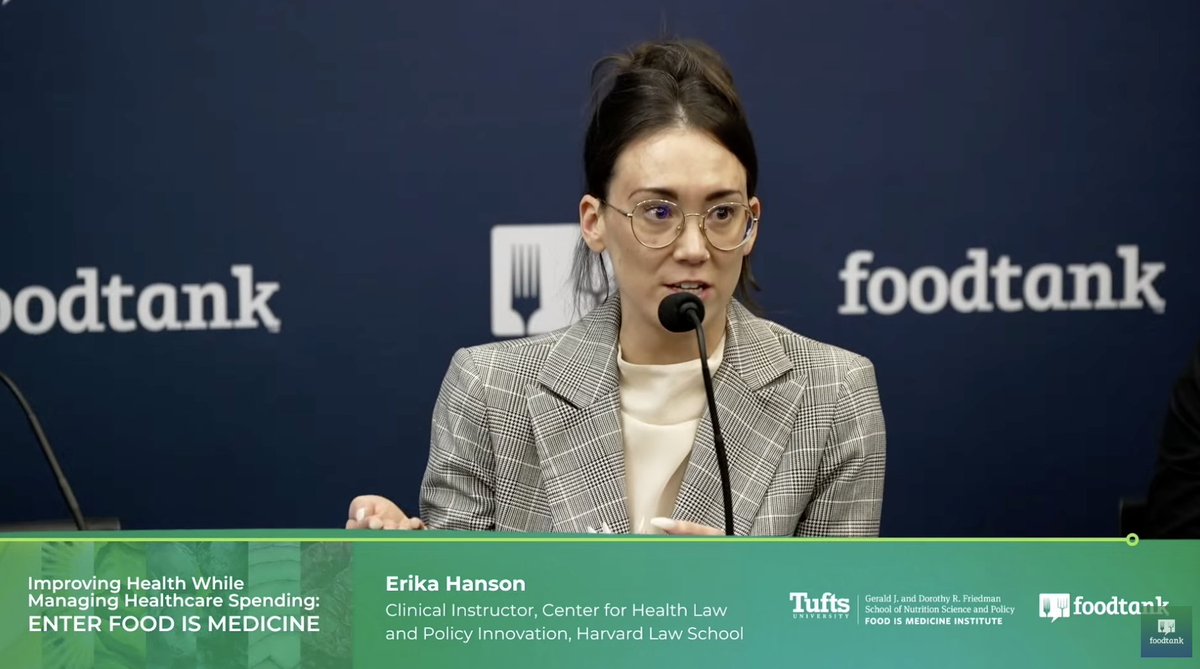 Food is medicine programs are “not only helping people, but they are saving money.” -Erika Hanson, Clinical Instructor <a href="/Harvard_Law/">Harvard Law School</a> #FoodTank

Watch live here: youtube.com/watch?v=aa8ZaC…