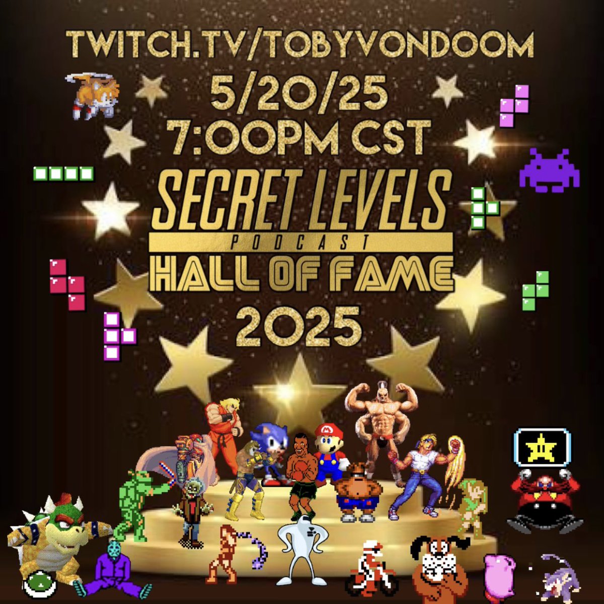 secretlevelspod's tweet photo. Tonight! We host our 3rd annual Retro Video Game Hall of Fame live on Twitch!

7:00PM CST
https://t.co/Sbe9AT9Pml

See who we inductee this year!!

#retrogamer #retrogaming #snes #nes #nintendo #n64 #sega #segagenesis #playstation #atari

Replay will be available on YouTube later https://t.co/RZUqzlZgbf