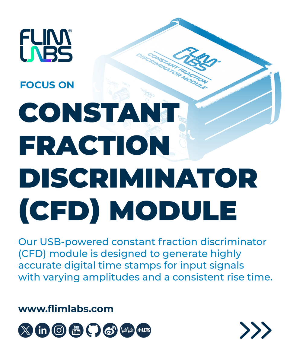 FlimLabs's tweet photo. Meet our USB-powered #CFD (Constant Fraction Discriminator) Module — the only #singlechannel #CFDmodule available on the global market!
Want to learn how to configure and use it? Don’t miss our upcoming webinar https://t.co/qGZs1KyyVy
#Photonics #TimeResolvedImaging #FLIM https://t.co/64wUCP02Mr