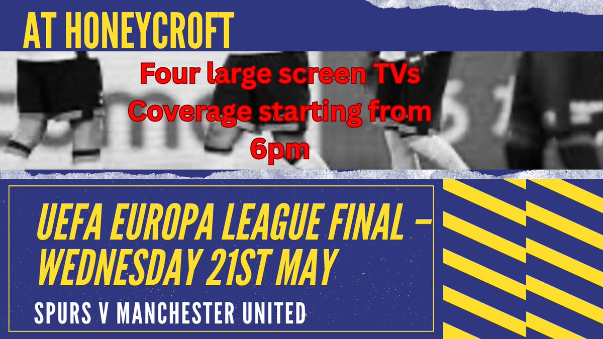 Uxbridge Football Club (@uxfc_redarmy) on Twitter photo Tomorrow night!.. get yourselves down to Honeycroft Clubhouse for this on the big screen! <a href="/SpursOfficial/">Tottenham Hotspur</a> <a href="/ManUtd/">Manchester United</a> #EuropaLeague Tomorrow night!.. get yourselves down to Honeycroft Clubhouse for this on the big screen! <a href="/SpursOfficial/">Tottenham Hotspur</a> <a href="/ManUtd/">Manchester United</a> #EuropaLeague