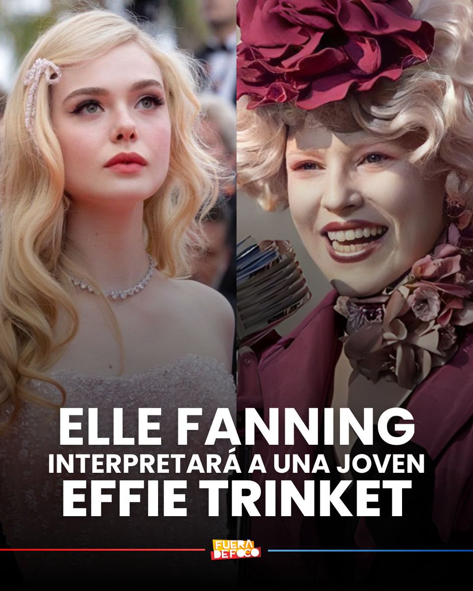 CONFIRMADO: Elle Fanning interpretará a una joven Effie Trinket dentro de The Hunger Games: Sunrise of the Reaping, la cinta que contará los juegos del segundo vasallaje de los 25 que fueron ganados por Haymitch Abernathy 🐍