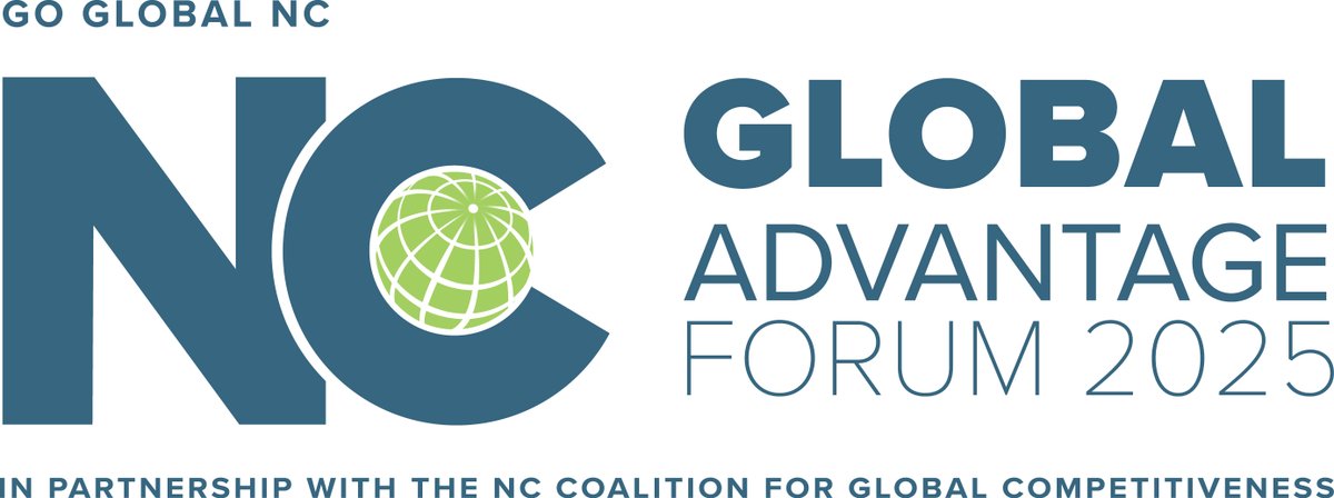 Save the Date: NC Global Advantage Forum 2025
November 6, 2025 | RTI Headquarters, RTP, NC
This year’s Forum will explore how infrastructure and logistics are charting the course for our state’s global edge. #goglobalnc 
For more information rb.gy/kwldvy