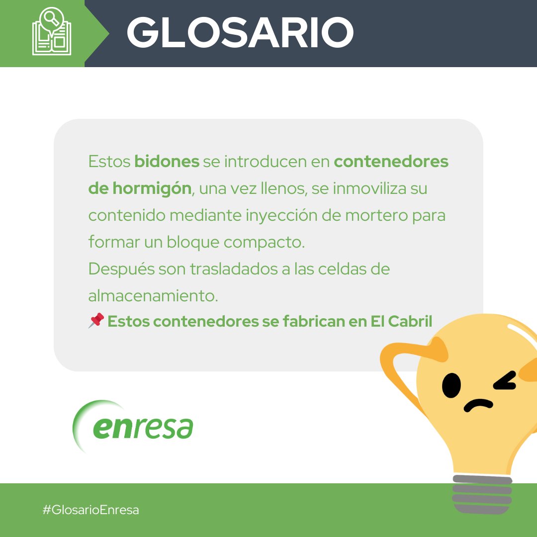 🧠 ¿Qué son los residuos de baja y media actividad (RBMA)? 

♻️ No generan calor 
🔬 Su radiactividad baja en &lt;300 años 
🛢️ Se almacenan en contenedores seguros fabricados en El Cabril 

#GlosarioEnresa #RBMA