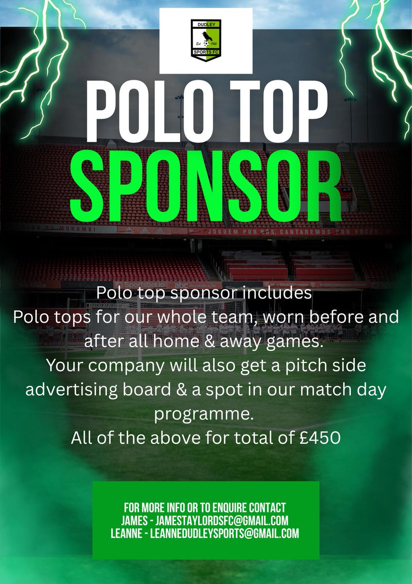 dudleysportsfc2's tweet photo. Sponsorship &amp; advertising opportunities within the club to suit all budgets. https://t.co/mwgBsKyPqe