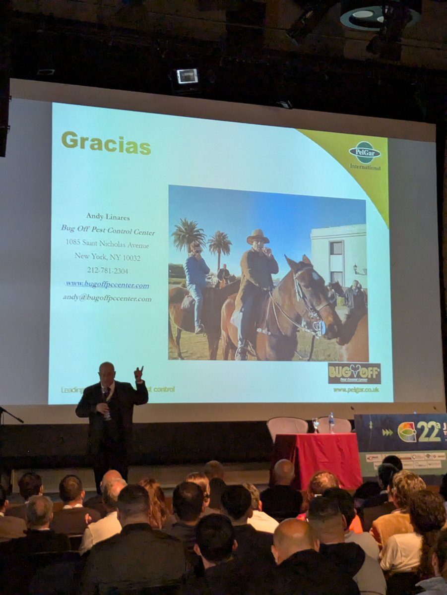 BugOffPest's tweet image. Andy took the stage at @Chemotecnica Salud Ambiental’s 22nd Jornadas Técnicas Integrales. He proudly represented @PelGarUSA sharing expert insights on Urban #rodentcontrol strategies from the streets of NYC. ¡Gracias, Buenos Aires! 🇦🇷

#BugOff #PelGar #JornadasTecnicas