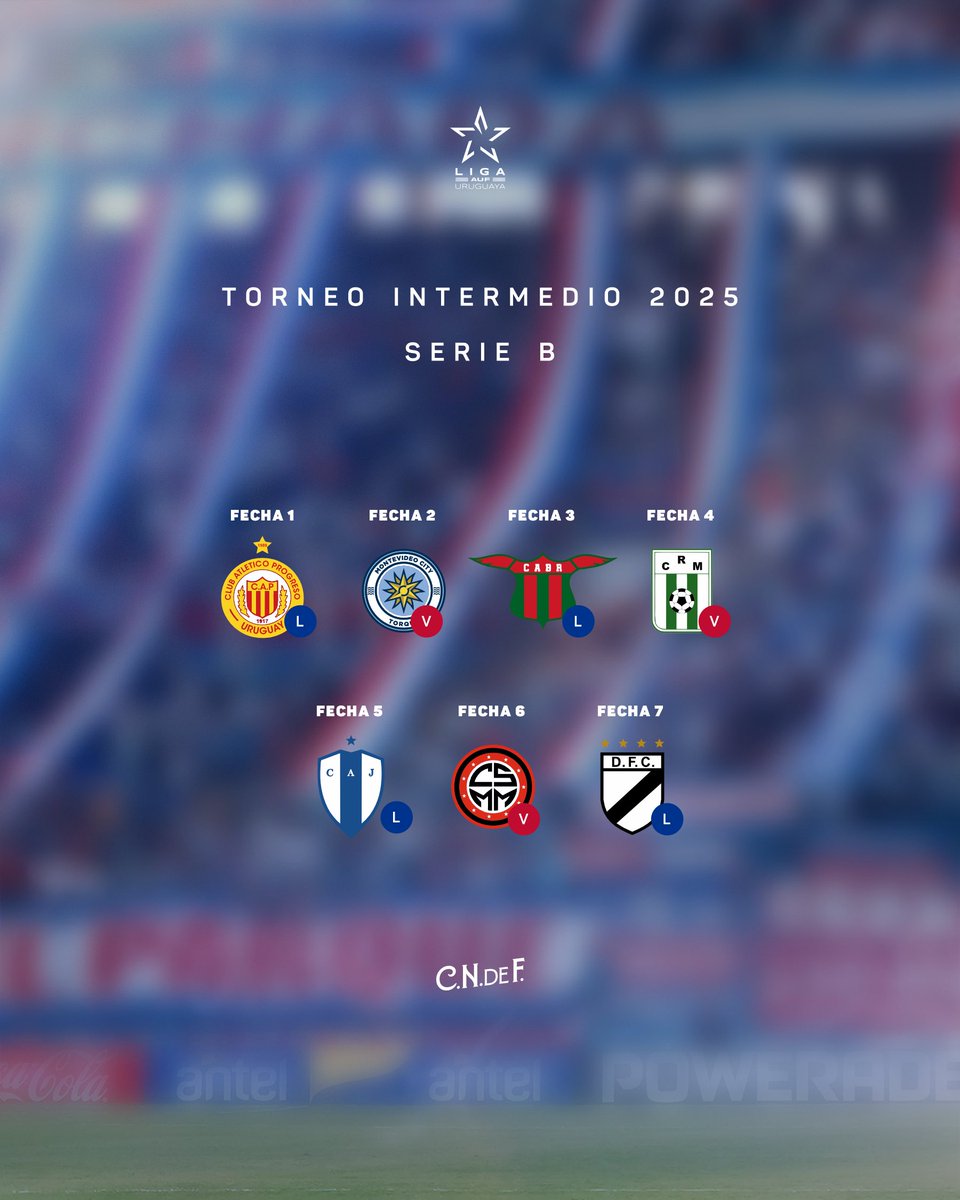 Nacional (@nacional) on Twitter photo 🔜 𝗧𝗢𝗥𝗡𝗘𝗢 𝗜𝗡𝗧𝗘𝗥𝗠𝗘𝗗𝗜𝗢 🏆
🗓️ Nuestro fixture en la Serie B del Torneo Intermedio 2025 <a href="/LigaAUF/">Liga AUF Uruguaya</a> ⚽️ 🔜 𝗧𝗢𝗥𝗡𝗘𝗢 𝗜𝗡𝗧𝗘𝗥𝗠𝗘𝗗𝗜𝗢 🏆
🗓️ Nuestro fixture en la Serie B del Torneo Intermedio 2025 <a href="/LigaAUF/">Liga AUF Uruguaya</a> ⚽️