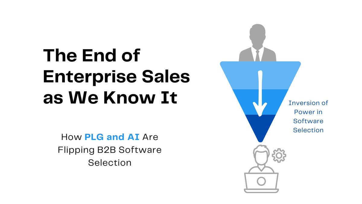 Omar Nawaz (@onawaz) on Twitter photo š„ NEW POST: The End of Enterprise Sales as We Know It. First in a 4-part series exploring how PLG + AI are flipping B2B software selection & changing everything.
Bottom-up adoption is replacing top-down decisions.
growthblueprint.substack.com/p/the-end-of-eā¦
#SaaS #B2B #Sales #AI #PLG, #Product š„ NEW POST: The End of Enterprise Sales as We Know It. First in a 4-part series exploring how PLG + AI are flipping B2B software selection & changing everything.
Bottom-up adoption is replacing top-down decisions.
growthblueprint.substack.com/p/the-end-of-eā¦
#SaaS #B2B #Sales #AI #PLG, #Product