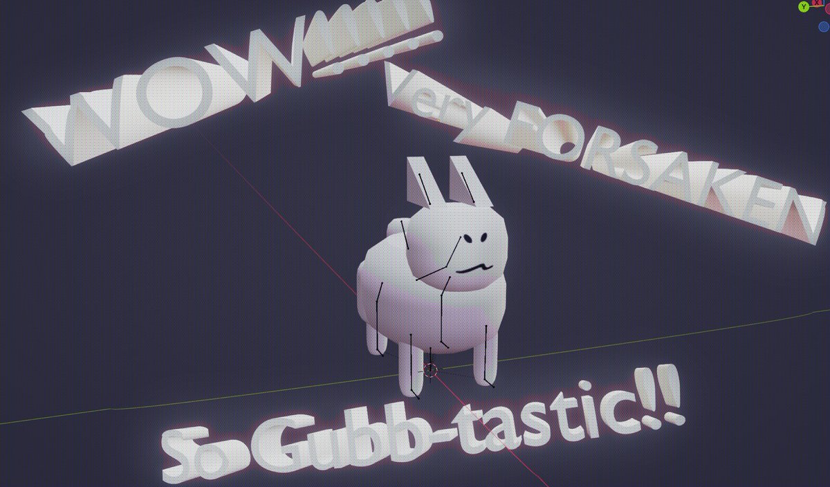 !!!Gubby Blender Release!!!
I'm probably late, but here's gubby. 
mediafire.com/file/t6xl12m6o…

The forsaken pack is going decently well and will continue when I have time. Might also release a small pack with 2 survivors and 1 killer later.