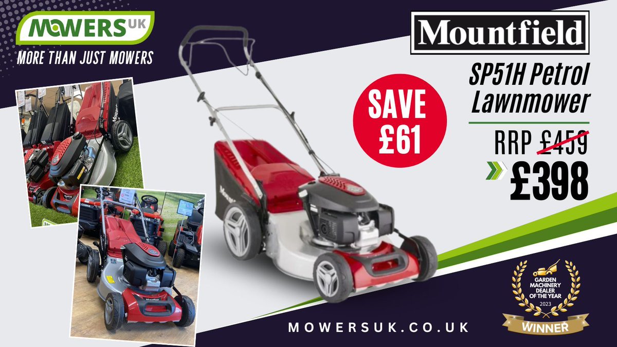 MowersUk's tweet photo. We’ve got a great range of reliable, high-performance Mountfield mowers in stock at our Tadley store, including the powerful SP51H – now £60 off!
📍 Visit us in Tadley 📞 01256 851 166 🛒 Shop online https://t.co/O8O2NbBQbi
#MowersUK #MountfieldMowers #Tadley #basingstoke https://t.co/MBY3nlu3Mr