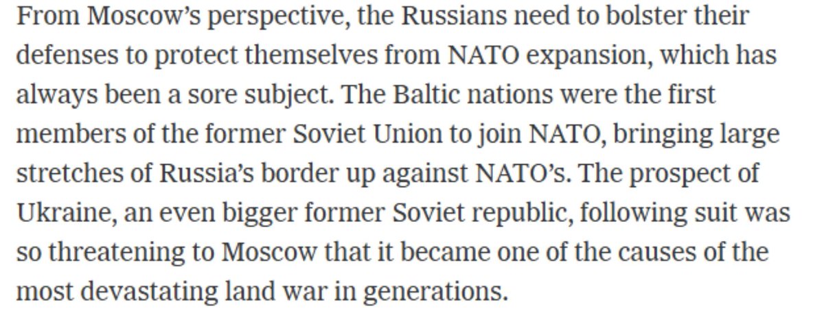 ricwe123's tweet photo. So now the New York Times finally coughs up the truth: NATO expansion was the major trigger for the war in Ukraine.
After years of pushing the official narrative, they’re only now admitting what was obvious to anyone who has a bullshit detector that actually work.... https://t.co/Ay9HHzQyGw