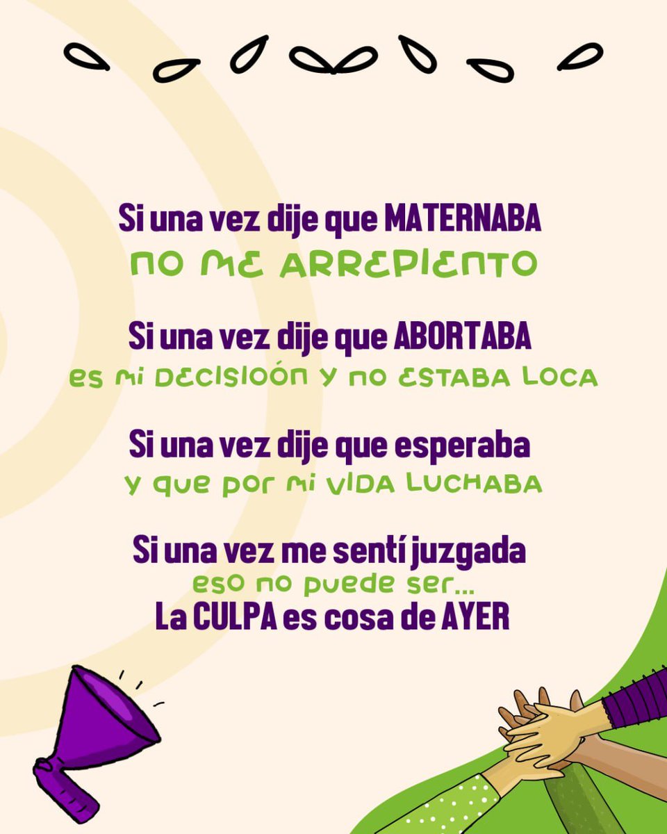 Escribe en los comentarios una canción que te guste con una letra feminista.
#abortolibredecisiónec 

Recuerda Seguirnos