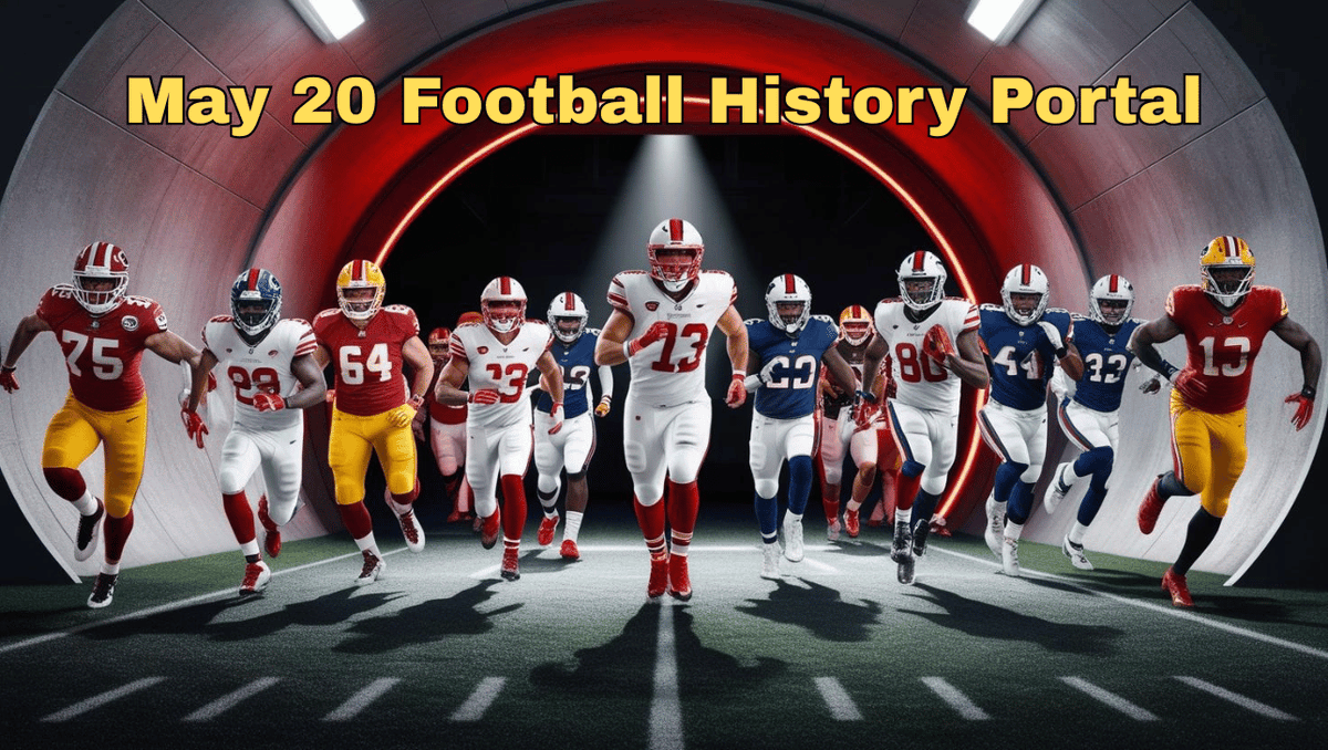 PigskinDispatch's tweet photo. On this Gridiron Day, May 20, we see the emergence of players who defied expectations and coaches who left lasting legacies. #May20 #MayHistory https://t.co/Qkmql5VyLZ @SportsHistoryHQ @TheSportsPage4 @FootballHistory @nflpastplayers https://t.co/5xxvRXRZtZ