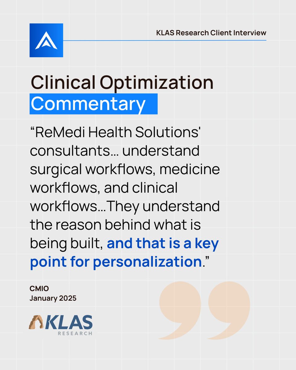 At ReMedi, we begin optimization by understanding why each clinician works the way they do. Our clinically-led methodology drives real adoption, efficient workflows, and supports long-term clinician wellness.

We’re honored to partner with visionary health system leaders to