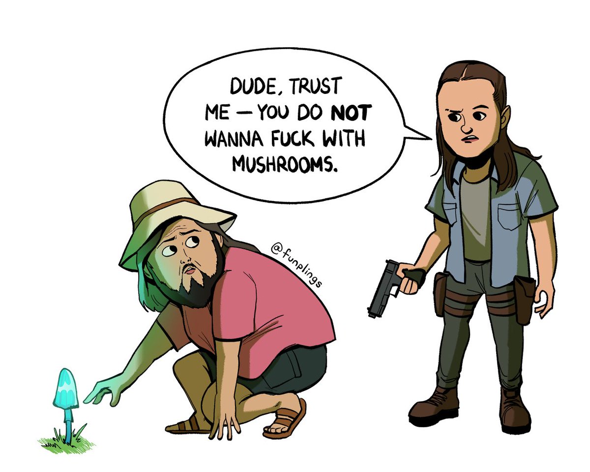 funplings's tweet image. lotta good mushroom-relared shows on tv rn #tlou #commonsideeffects