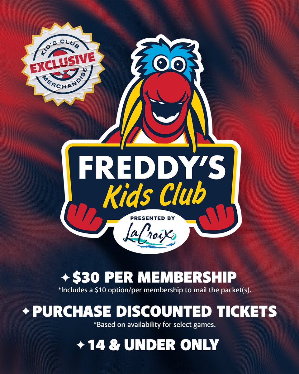 Freddy Fever (@freddyfever) on Twitter photo Freddy's Kids Club presented by <a href="/lacroixwater/">LaCroix Water</a> is here! 🎉🏀
Membership includes a t-shirt, collectible Freddy Fever & more ➡️ FeverBasketball.com/KidsClub Freddy's Kids Club presented by <a href="/lacroixwater/">LaCroix Water</a> is here! 🎉🏀
Membership includes a t-shirt, collectible Freddy Fever & more ➡️ FeverBasketball.com/KidsClub