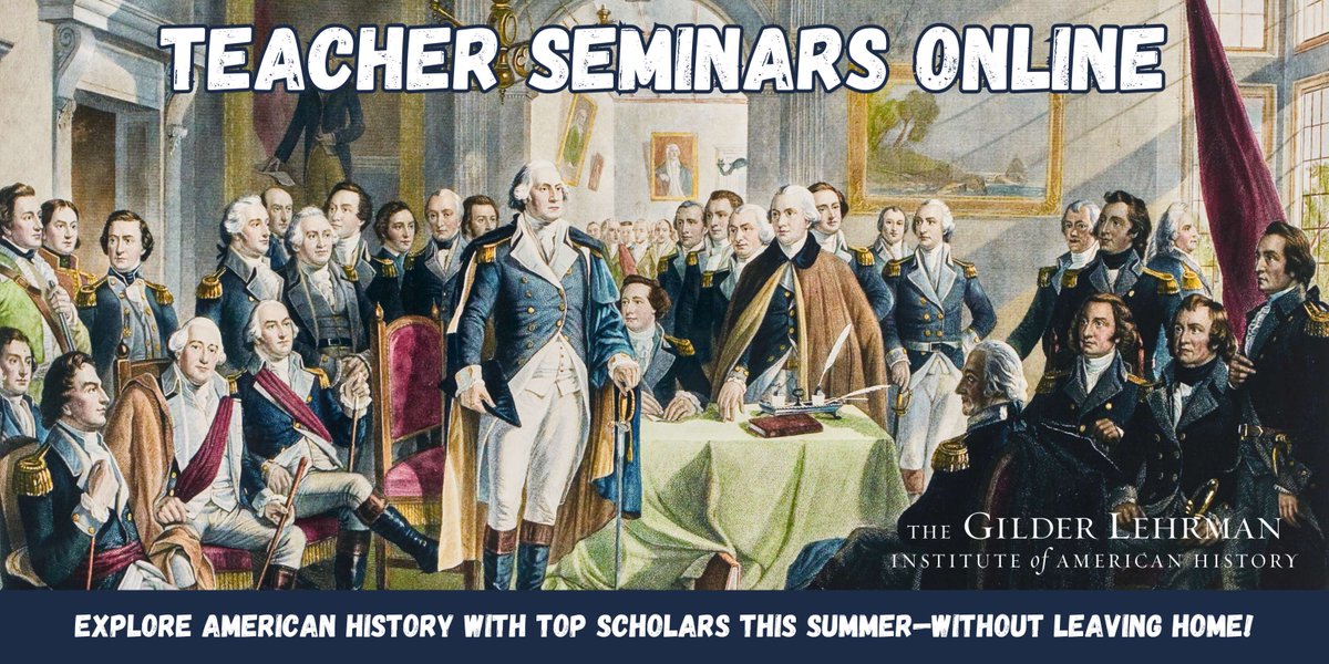 Teachers: Have you registered for Summer PD? Take advantage of our Online Teacher Seminars! Ten seminars on various American history topics and eras will run throughout the summer for just $25 each. Earn 22-24 PD hours per course.

Register ➡️ ow.ly/XVUo50VVOMO