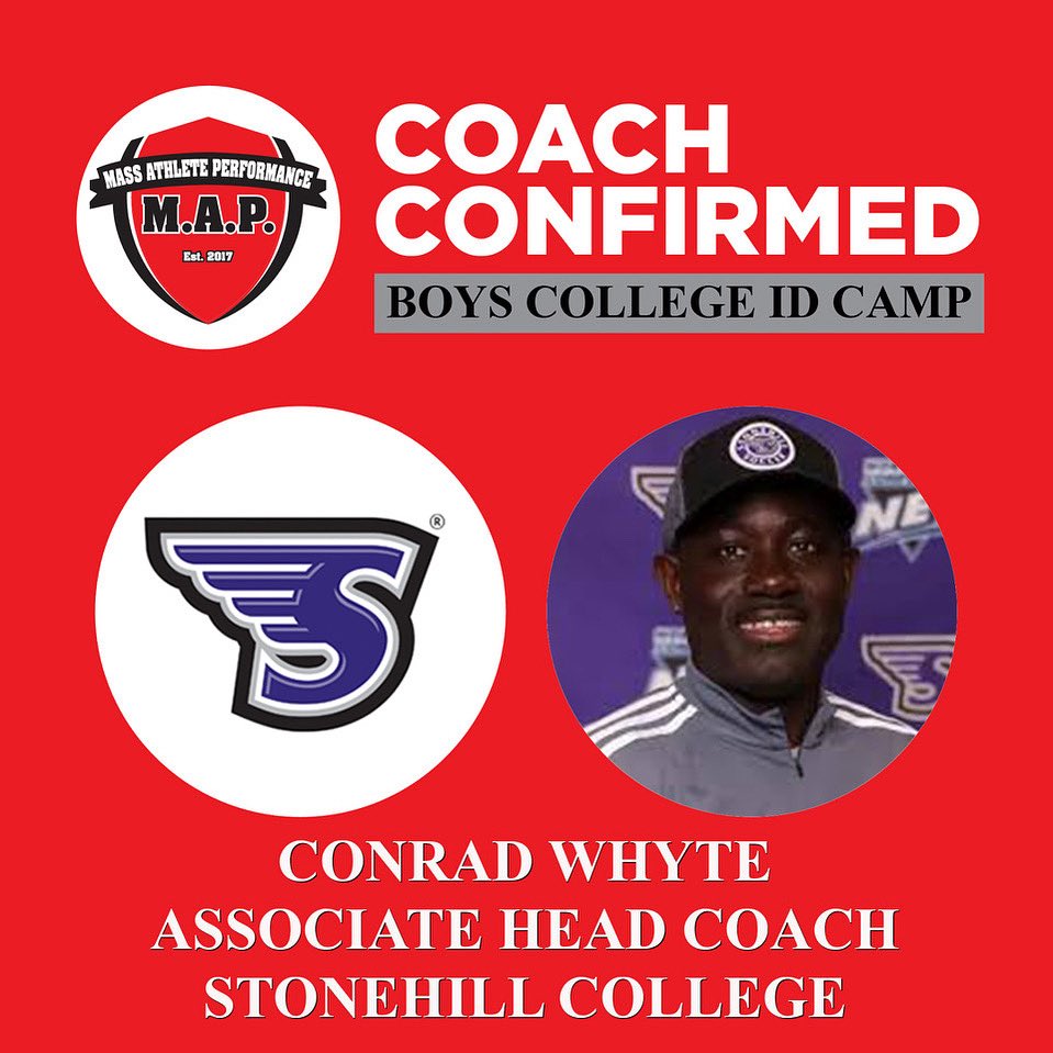 College ID Camp Coach Announcement - July 18-20 @ Stonehill College - Mendon, MA - Conrad Whyte -  Men’s Soccer Associate Head Coach massathlete.com