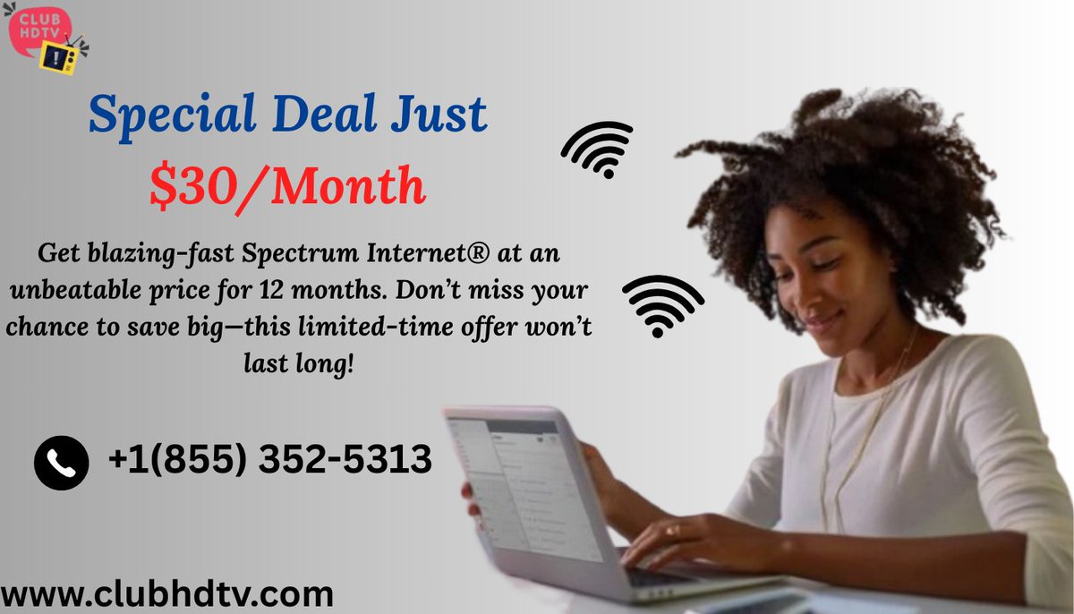 ZoeyParker008's tweet photo. Get Spectrum High-Speed Internet for Just $30/Month!
Club HDTV brings you a blazing-fast Spectrum Internet deal! Enjoy low Spectrum internet prices for 12 months. Call now: +1 (855) 352-5313.
https://t.co/shWHsmyztx
#SpectrumInternetdeal, #Spectruminternetprices https://t.co/fIARo9UX6E
