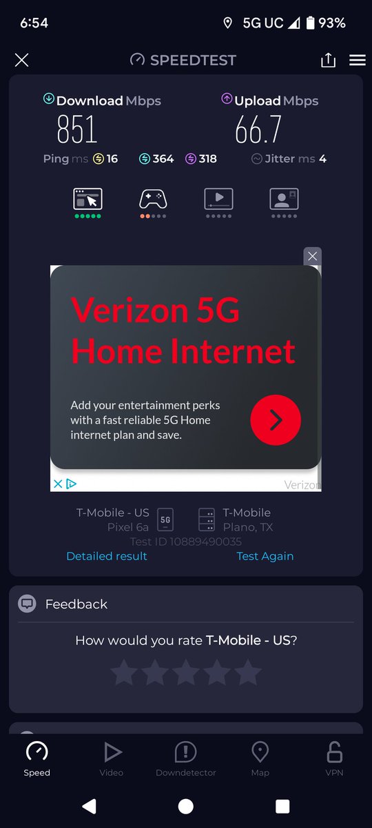 cactusflinthead's tweet photo. I am 4.6 miles away from the previous test. Same city, but it might as well be a different planet.
This is the sort of connectivity I'm supposed to be getting @TMobile https://t.co/V8t3psKbs2