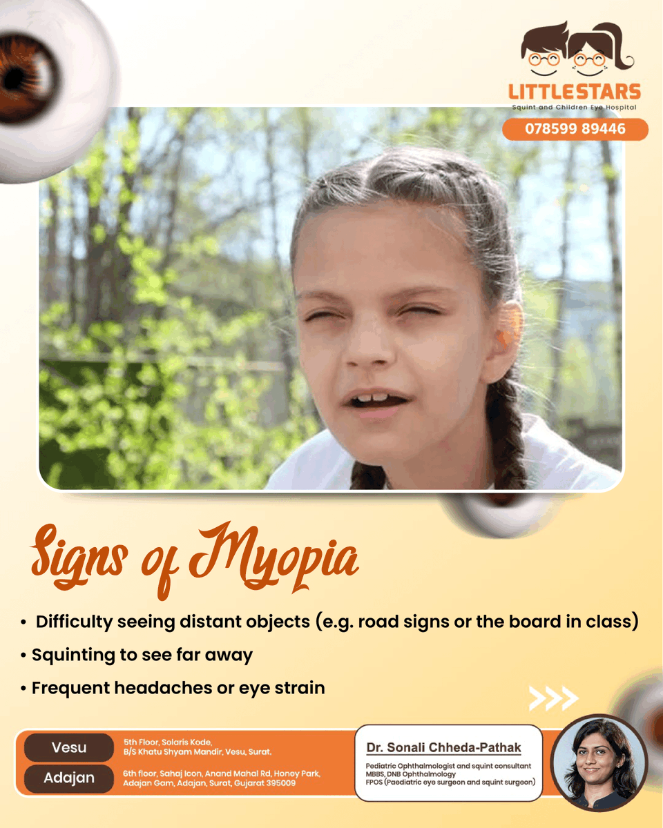 LittleStarsEye's tweet photo. Struggling to see the board or road signs? It could be myopia .
At Little Star Eye Hospital, Surat, we offer expert care for kids &amp; adults — glasses, contact lenses &amp; advanced treatment options.
📞+91 78599 89446
#MyopiaInChildren #EyeCareSurat #LittleStarEyeHospital https://t.co/lAfqrHGG31