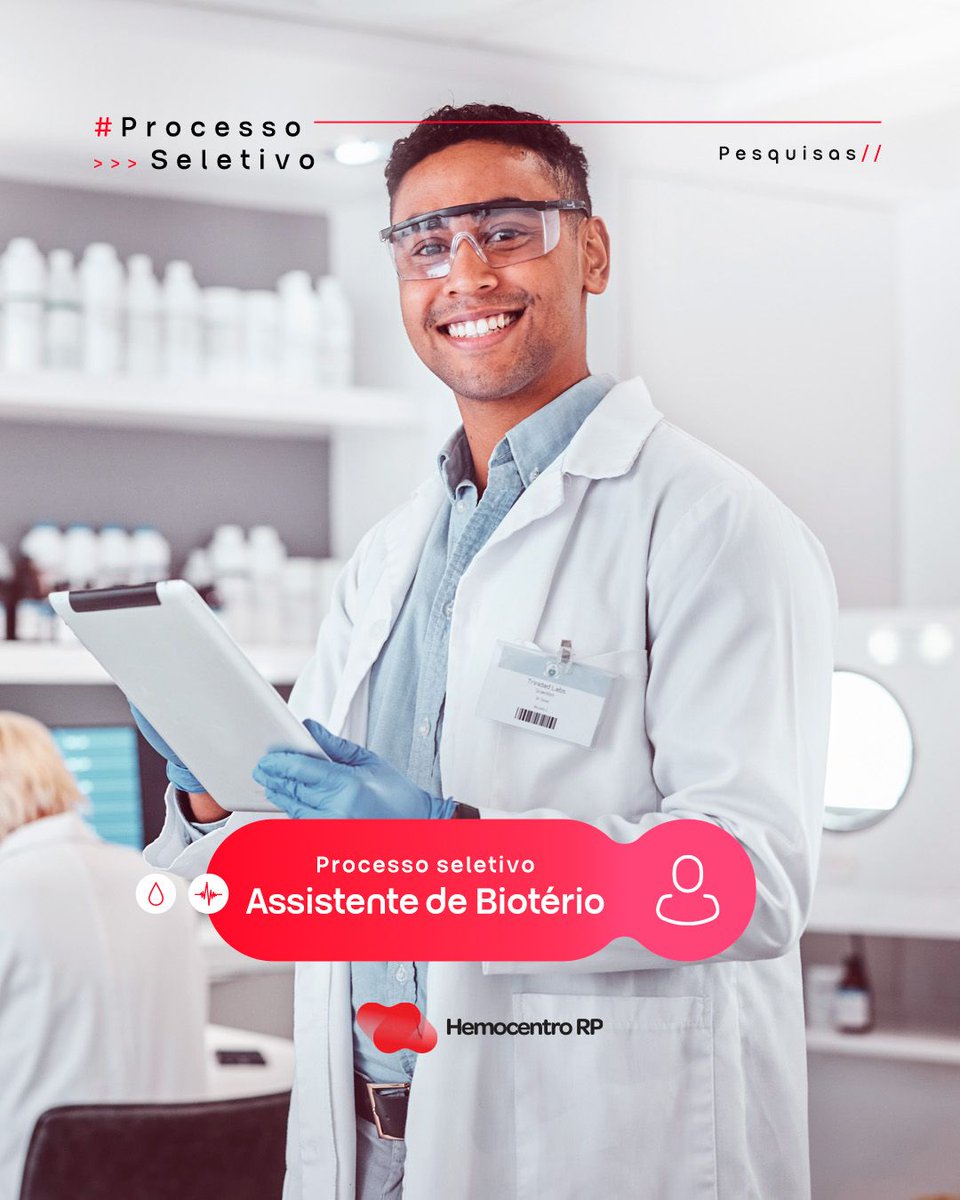 CTC USP (@ctc_usp) on Twitter photo A Fundação <a href="/hemocentrorp/">Hemocentro RP</a> está com inscrições abertas para o cargo de Assistente de Biotério.
📅 Período de inscrições: 19/05 a 22/05/2025
📌 Edital 05/2025 disponível no site:
👉 lnkd.in/dypvU8Ky
🔹 Compartilhe com quem possa se interessar! A Fundação <a href="/hemocentrorp/">Hemocentro RP</a> está com inscrições abertas para o cargo de Assistente de Biotério.
📅 Período de inscrições: 19/05 a 22/05/2025
📌 Edital 05/2025 disponível no site:
👉 lnkd.in/dypvU8Ky
🔹 Compartilhe com quem possa se interessar!