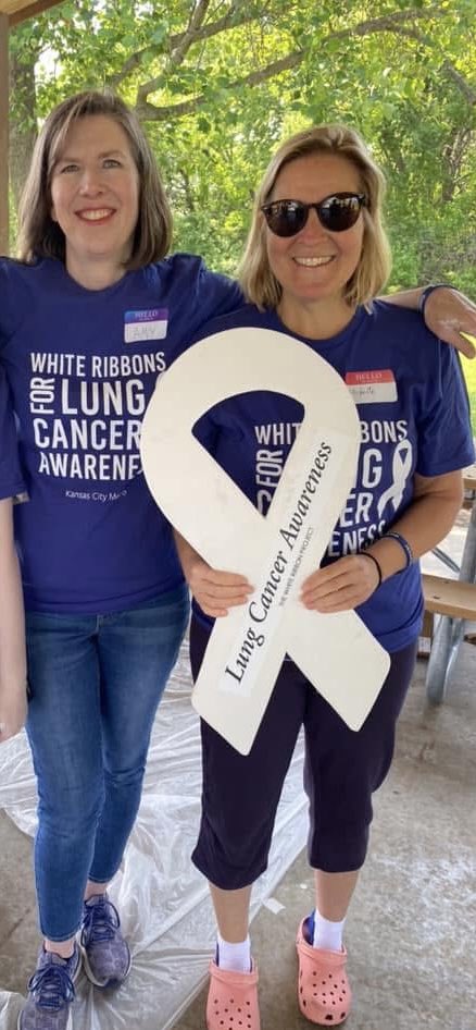acmoorephd's tweet photo. Two years ago at a @TheWRP4LC build in KS. Michelle just gave a powerful account of her experiences with leptomeningeal disease at @LUNGevity’s #HOPESummit25. #LCSM https://t.co/2kJifNkgt1