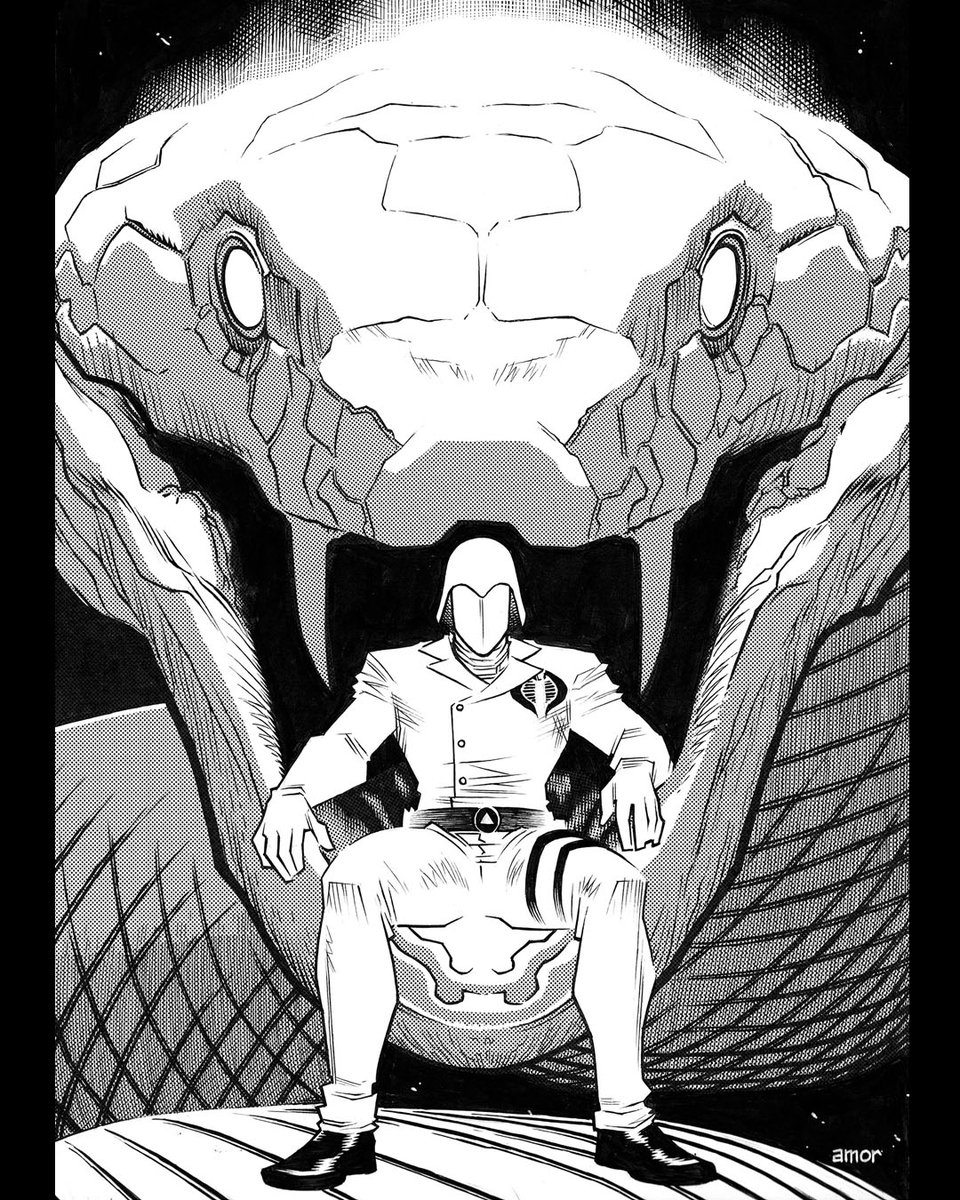 JohnAmor's tweet image. COBRA COMMANDER 
11x17; ink and screentone on bristol
[sold]

#gijoe #skyboundentertainment #skyboundcomics #cobracommander #illustration #comicart #traditionalart #energonuniverse