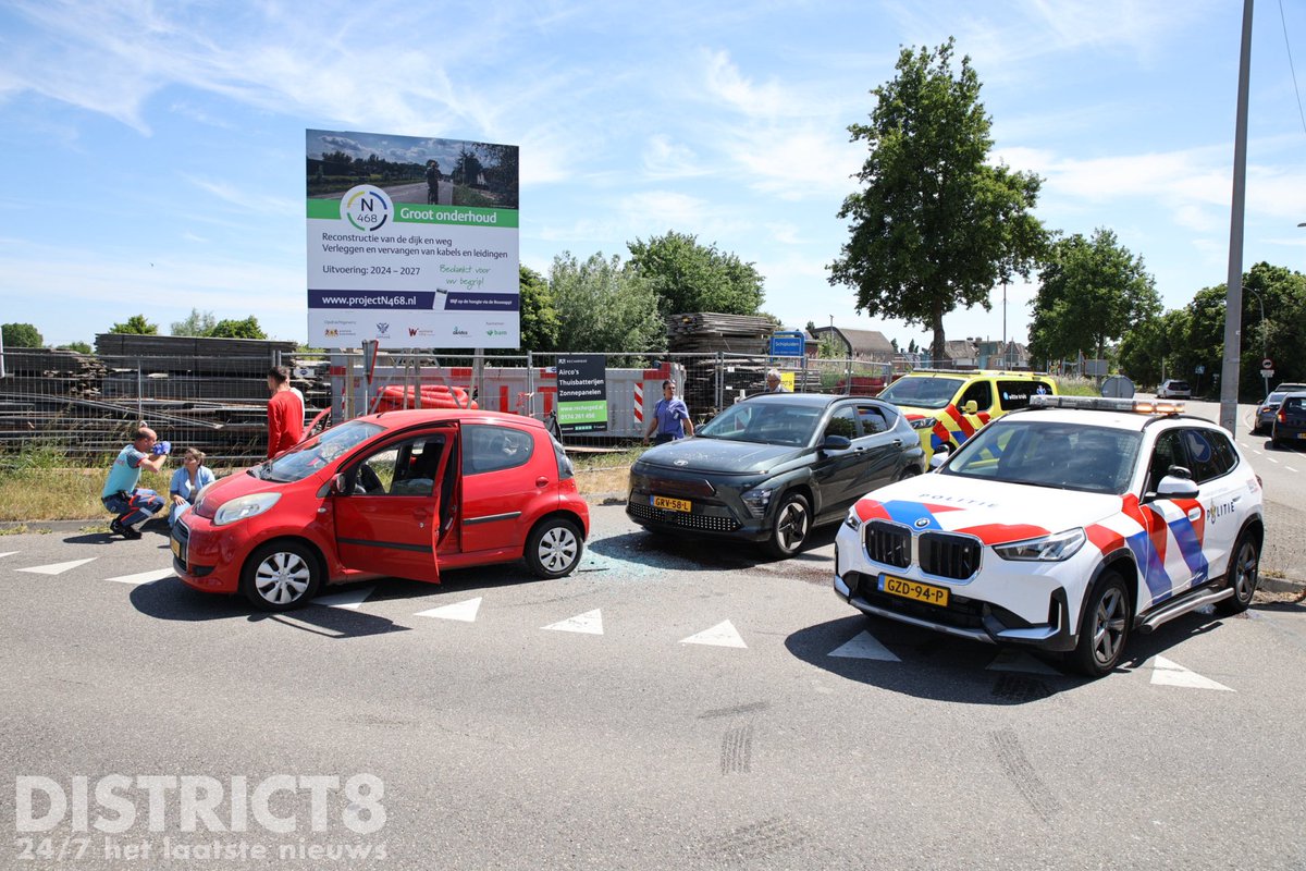 Kop-staart aanrijding in Schipluiden