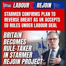JonRussett's tweet photo. UK has got nothing but swapping a shorter queue at immigration for a longer one at the baggage carousel.
Still be in the pool at the same time.

Starmer has betrayed the country again &amp; subjugated the UK to EU Laws &amp; Courts &amp; EU Net Zero 
#Betrayal #Brexit2 #StarmerOut https://t.co/dCNxsVTQCO
