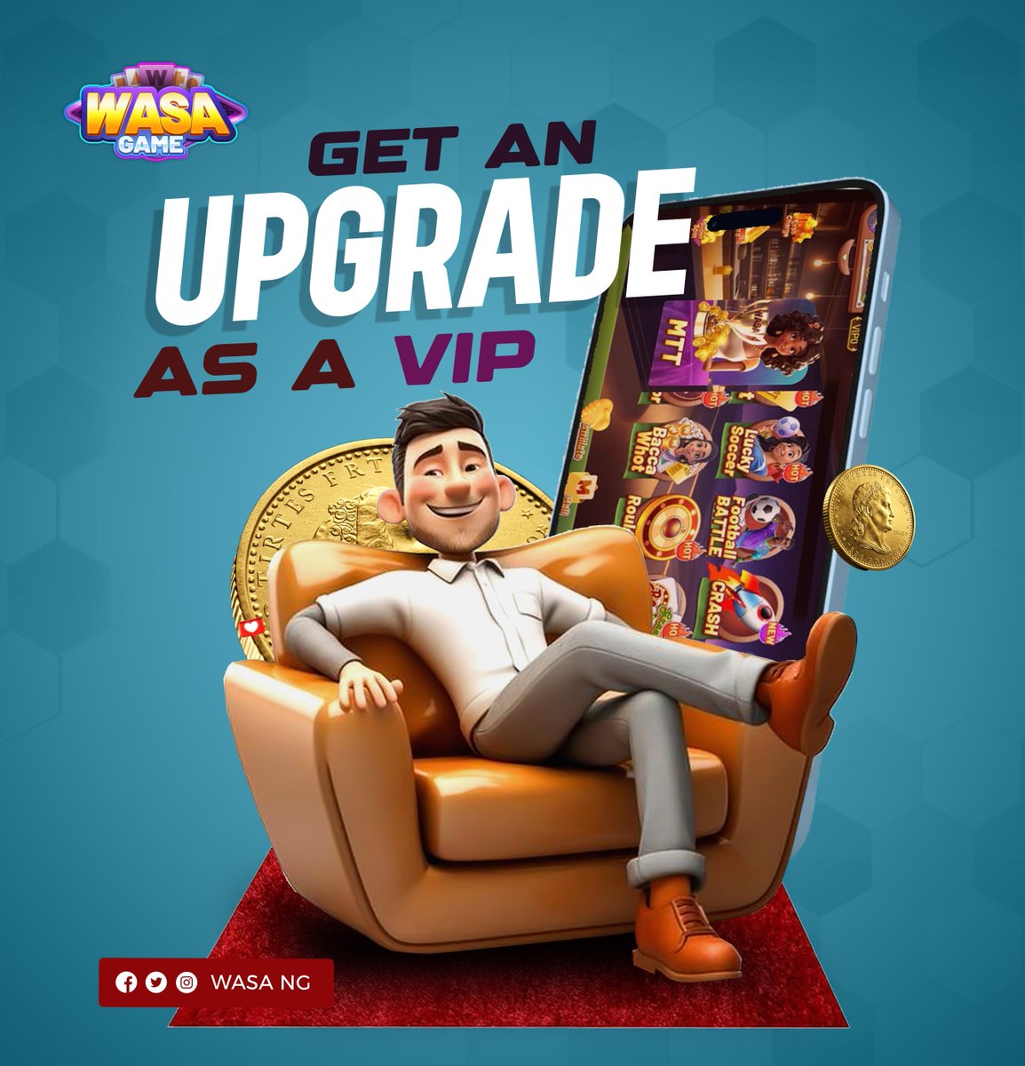 WASA_NG's tweet photo. 💥💥As a VIP in WASA GAME, you get upgraded benefits, unlike any other.

With special rewards attached to both playing games, deposits, and many more. 

Click the game to become a VIP  🔗https://t.co/YWvmblv8oe

#wasagame  #GamingCommunity #casinoonline #onlinegaming https://t.co/7NehFSPd0D