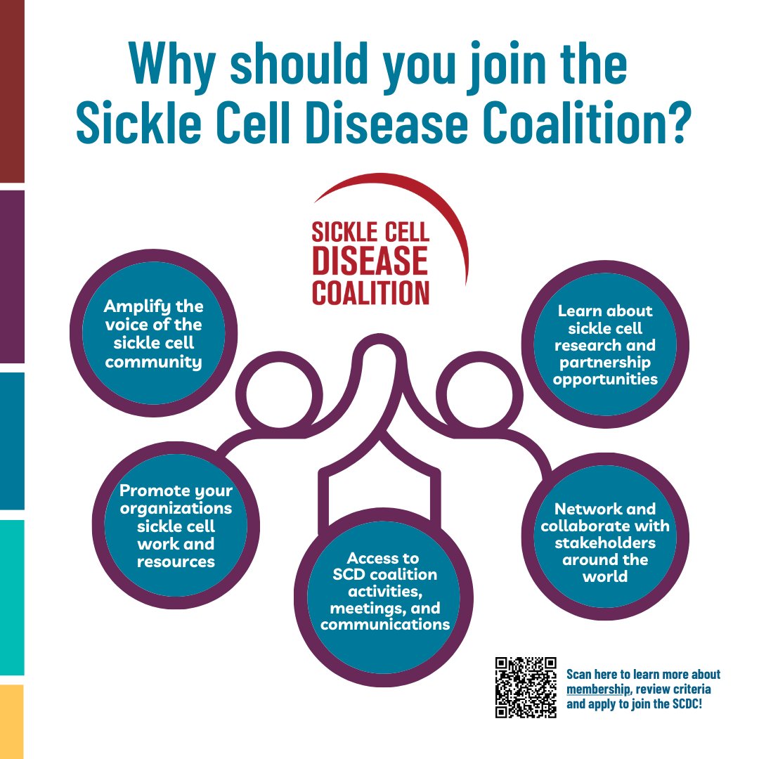 📢 Want to be a part of a growing community of professionals, researchers, healthcare providers, &amp; advocates working toward improving the lives of those affected by sickle cell? Become a member of the Sickle Cell Disease Coalition (SCDC)! Find out how: ow.ly/QN2l50VSM9h