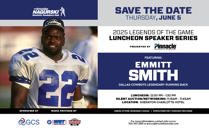 We are so excited to hear from <a href="/dallascowboys/">Dallas Cowboys</a> legendary running back, Emmitt Smith at our June 5th speaker series luncheon!

Reserve your seats today!
loom.ly/wZ86Hd4