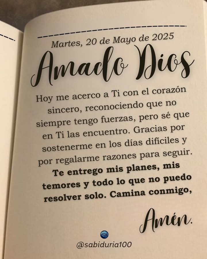 LilianaSnchez9's tweet photo. #20deMayo
🌿 Oración de hoy martes 20 de mayo de 2025 🌿
Hoy es un buen día para respirar hondo, confiar y dejar que Dios tome el control. #OraciónDelDía #MartesConDios #FeVerdadera #GratitudDiaria #Bendiciones https://t.co/mXWwGNVEQX