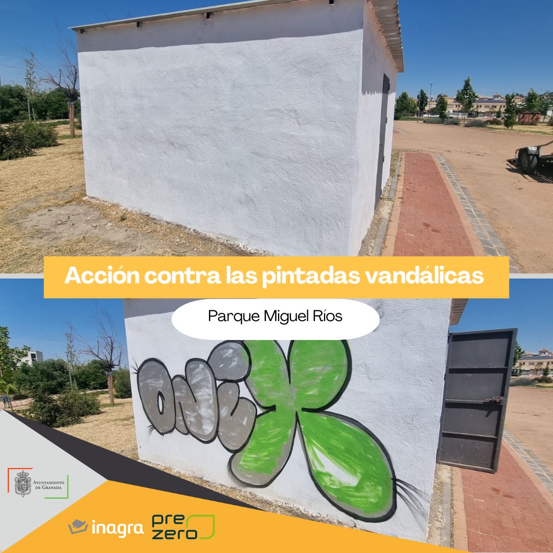 Granada_Limpia's tweet photo. 🧼🎨 ¡Adiós a las pintadas! Nuestros operarios han devuelto a su estado original el mobiliario urbano con una limpieza en profundidad. 💪✨

¡Seguimos cuidando Granada! 💚

#GranadaLimpia #Inagra @aytogr @anasrequena @marifrangr @PreZero_ES https://t.co/hqEcUoIo3x