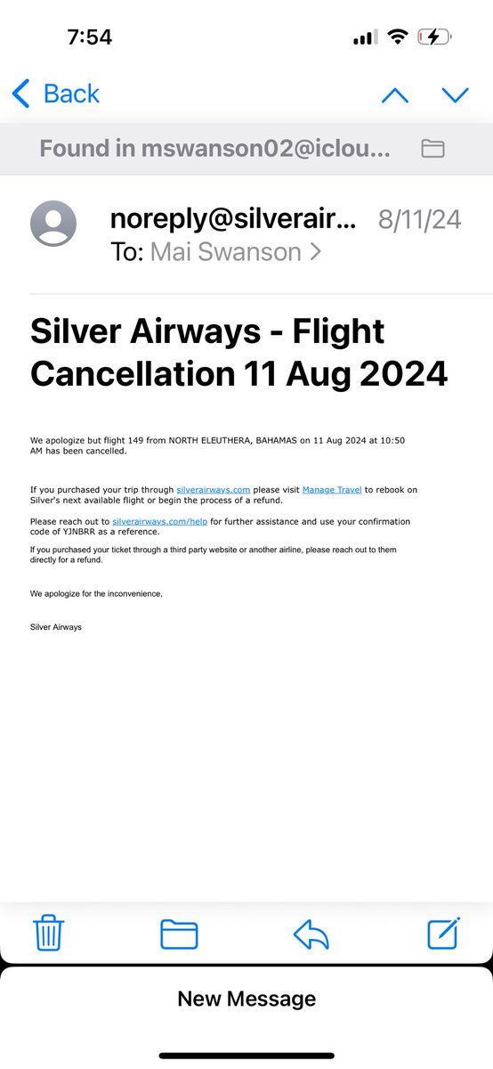 mswan1221's tweet photo. @silver_airways I'm still waiting for my reimbursement for your NO SHOW plane since August 2024! https://t.co/P4EYcV8wQe