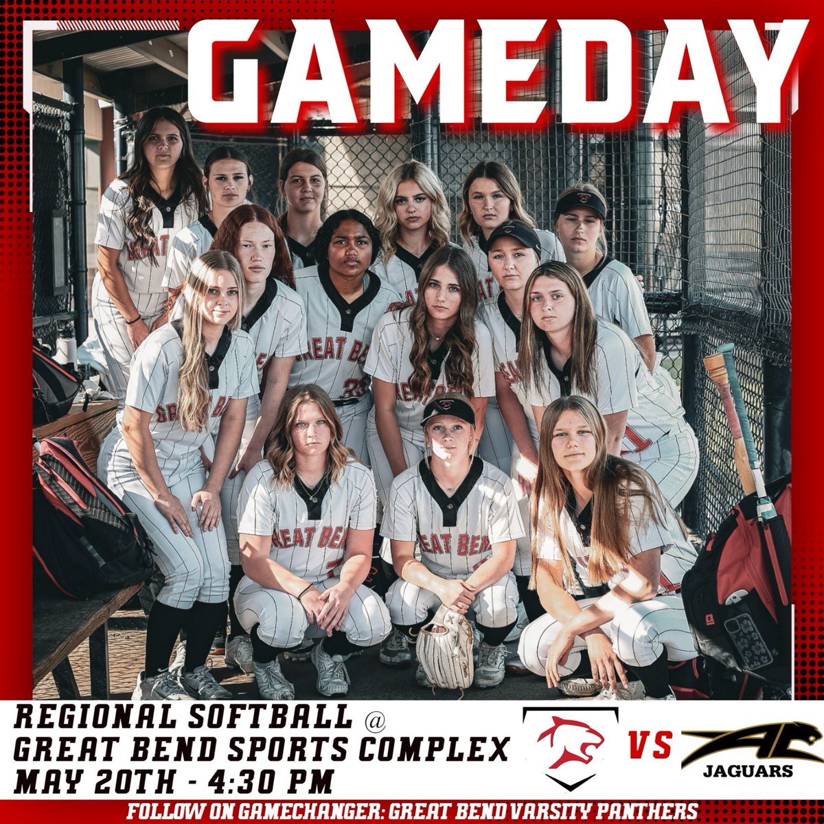 The place to be today: 
5A Regional Softball 🥎 
Great Bend Sports Complex, 4:30
Let’s Go!