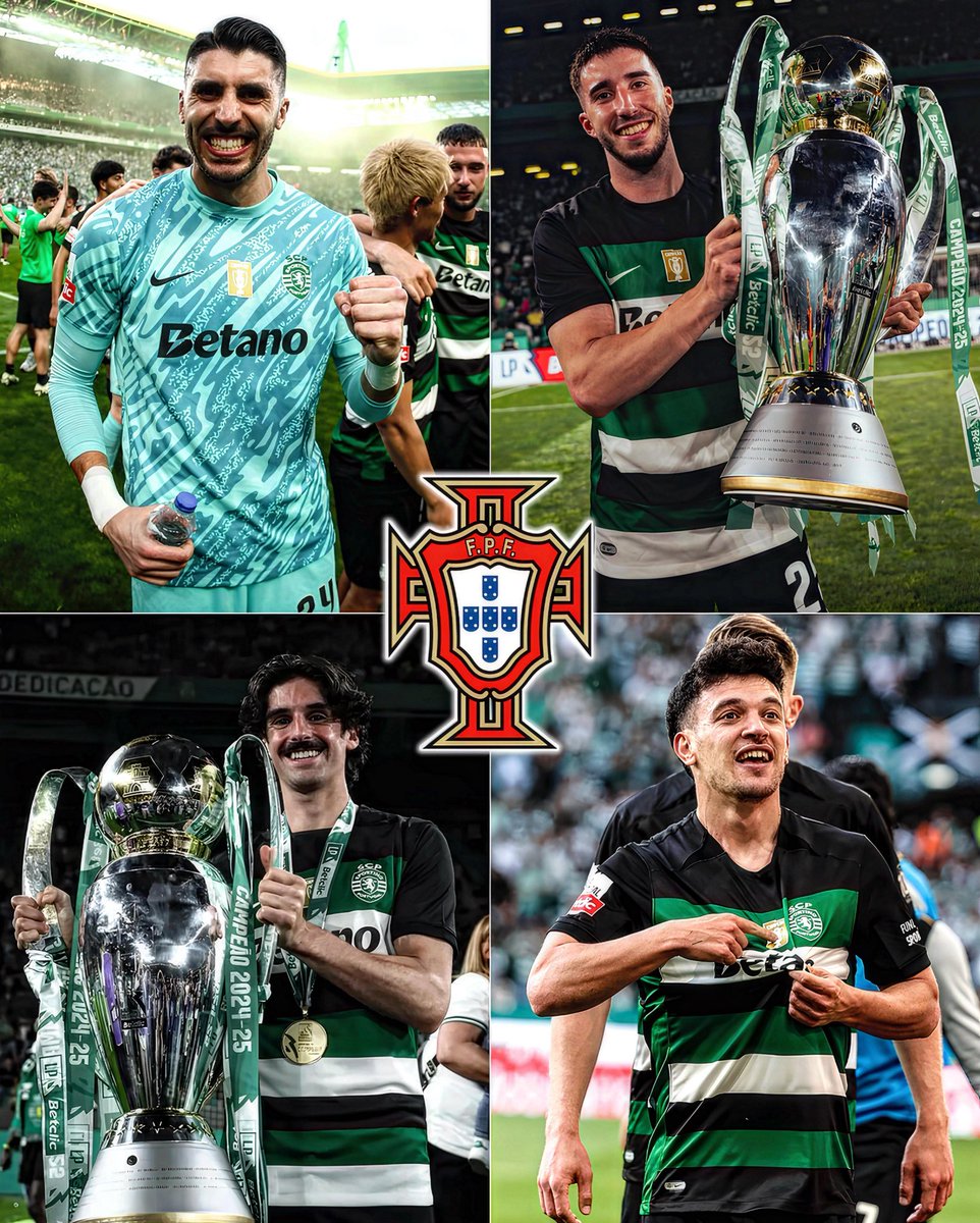 4 LEÕES NA SELEÇÃO 🇵🇹

Rui Silva, Gonçalo Inácio, Francisco Trincão e Pedro Gonçalves foram chamados para a final four da Liga das Nações.

Parabéns rapazes 💚