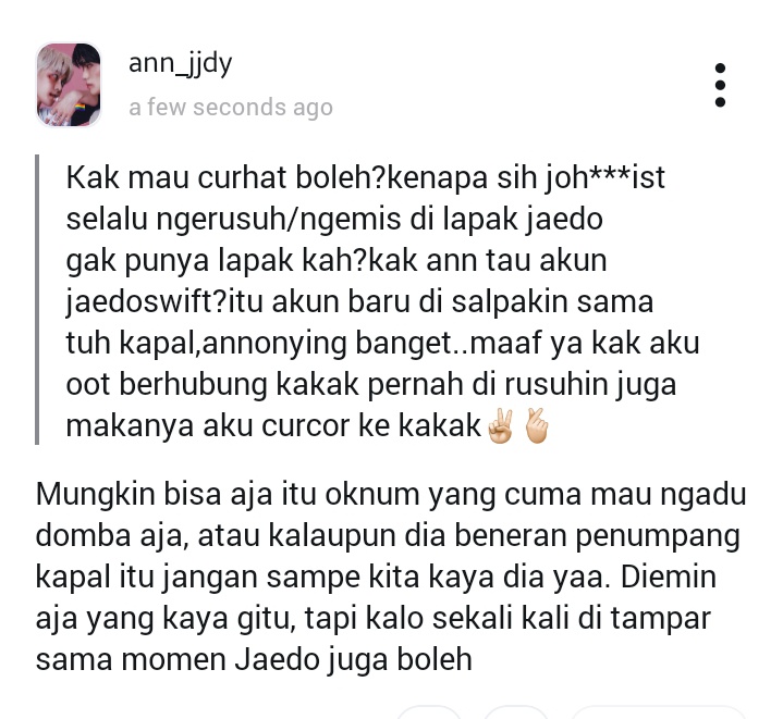 Gapapa yaaa paling cuma caper aja itu, di tegur boleh tapi jangan sampe kita hina atau bawa bawa kapal atau pihak lain.