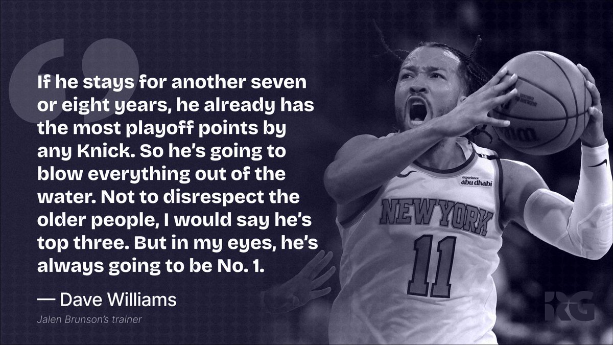 “Jalen treats the whole NBA like me in the summertime.” 🗣️

Brunson’s trainer Dave Williams breaks down JB’s workouts, mindset, and why he’s already a Knicks legend.

via <a href="/MarkG_Medina/">Mark Medina</a>

📰 Read more:

rg.org/news/basketbal…